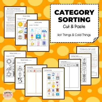 Category Sorting Cut And Paste Hot And Cold Things By Hayat Learning
