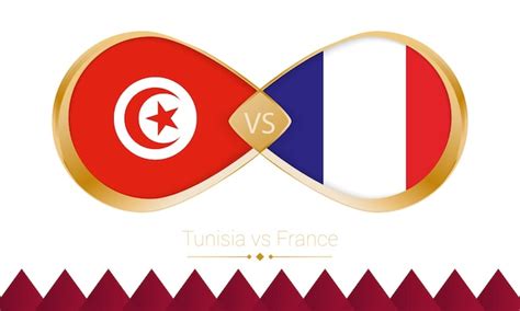 Premium Vector Tunisia Versus France Golden Icon For Football Match