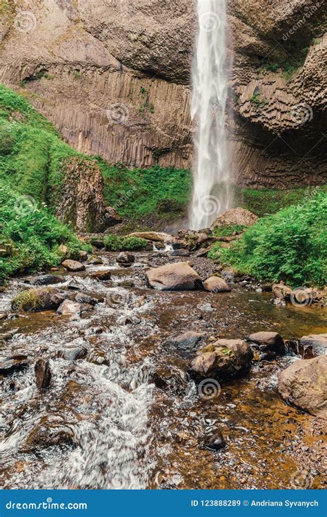 Latourell Falls Waterfall Along the Columbia River Gorge Stock Image - Image of falls, america ...