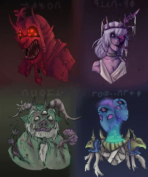 Headcanon designs of the chaos gods! (art by me) | Warhammer art ...