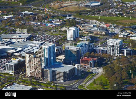 Manukau City Centre, Auckland, North Island, New Zealand - aerial Stock ...