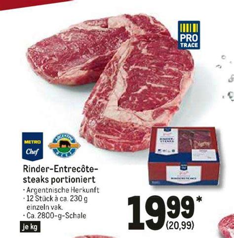 Rinder Entrec Te Steaks Portioniert Metro Chef Angebot Bei Metro