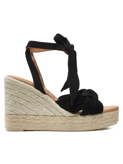 Espadryle Manebi Hamptons Wedge Espadrilles With Knot K 1 0 WS Czarny