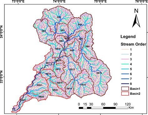 Stream order of Mahi River basin (upper basin and lower basin) | Download Scientific Diagram