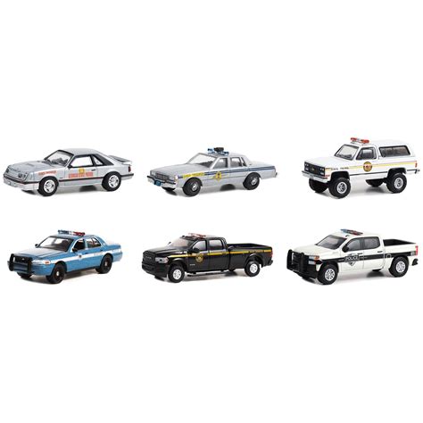 Hot Pursuit Set Of 6 Police Cars Series 44 164 Diecast Model Cars B