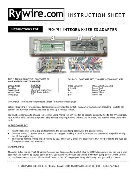 90 91 Integra Da K Series Adapter Instructions Rywire Blog