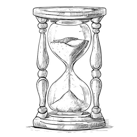 Premium Vector Old Vintage Hourglass Hand Drawn Sketch In Doodle