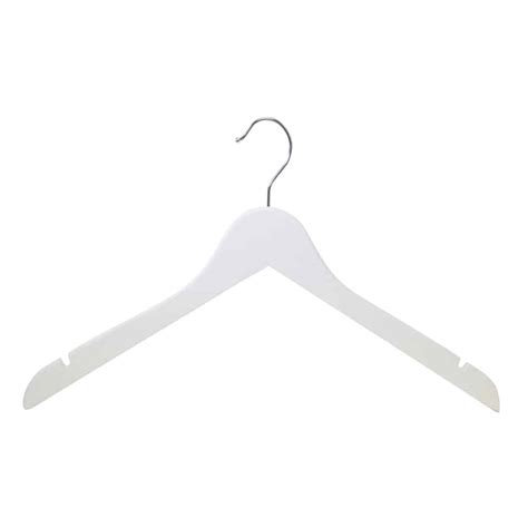 100pcs Polished White Wood 17" Shirt Hangers