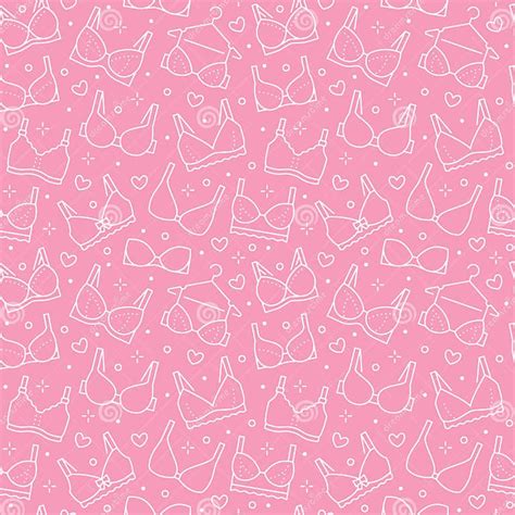 Lingerie Seamless Pattern With Flat Line Icons Of Bra Types Woman