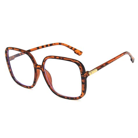 Oversize Square Anti Blue Light Glasses Frame For Women Vintage Retro