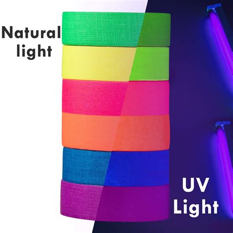 Whaline Cinta De Tela De Ne N De Colores Cinta Fluorescente Uv Que