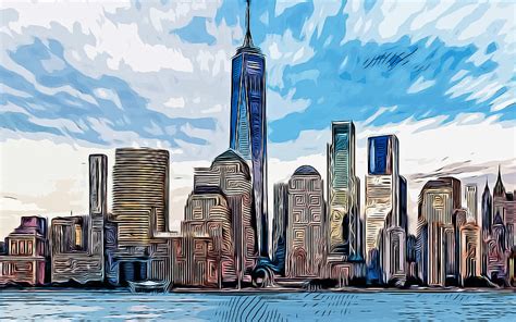 One World Trade Center New York Dom Tower Vector Art One World