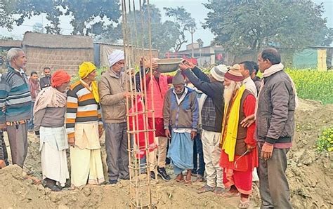 Construction Work Of Hanuman Temple Started In Newari Of Taraiya