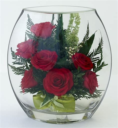 Композиция из роз в стекле (односторонняя) (арт.40689) - Цветы в стекле ...