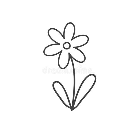 Het Pictogram Van De Bloemlijn Overzichts Vectorteken Mooie Bloem In