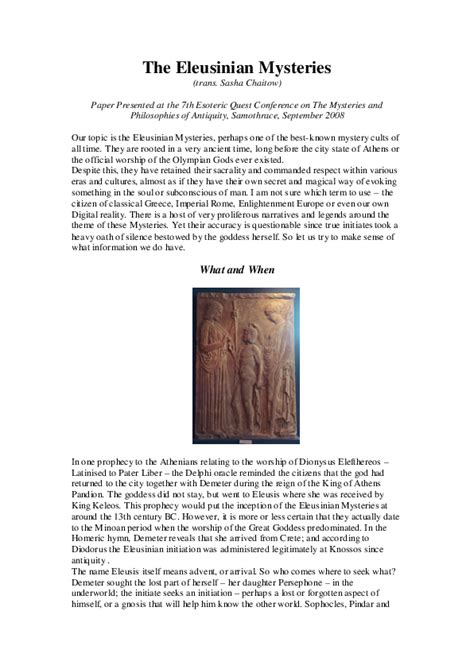 (PDF) The Eleusinian Mysteries