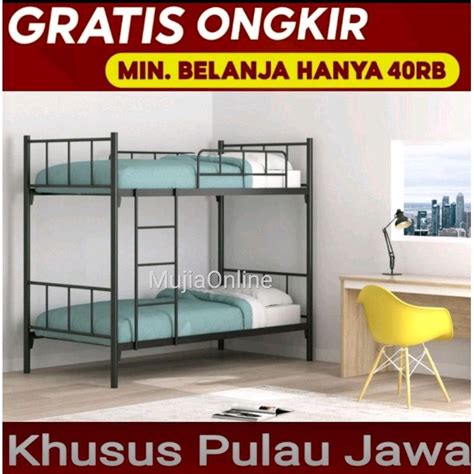 Jual Murah Ranjang Tingkat Susun Divan Besi Upper Bunk Bed Bisa