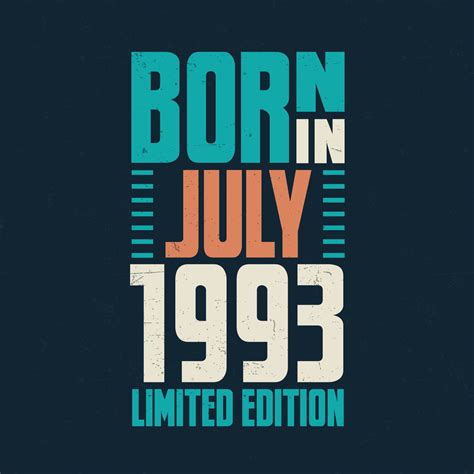 Born in July 1993. Birthday celebration for those born in July 1993 14206466 Vector Art at Vecteezy