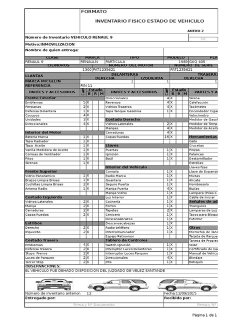 Inventario Vehiculo Pdf Estilos De Carrocería Coche