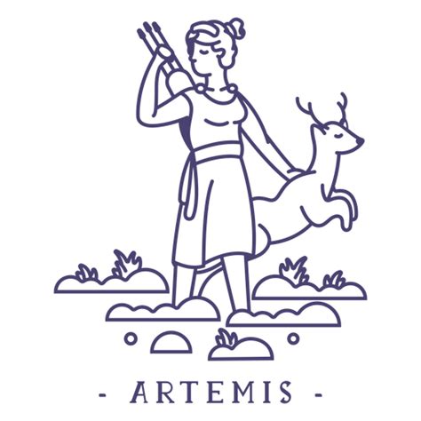 Stroke Greek God Artemis Transparent Png And Svg Vector File