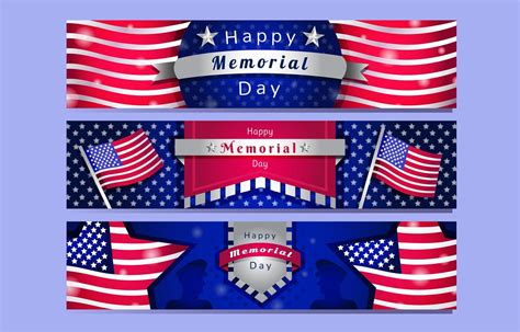 Happy Memorial Day Banner Set 2204218 Vector Art At Vecteezy