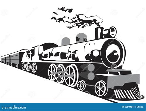 Steam Train Clip Art Black And White