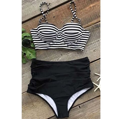 Sexy Bikinis Solid Push Up Bikini Hot Sale Padded Bra Straps High