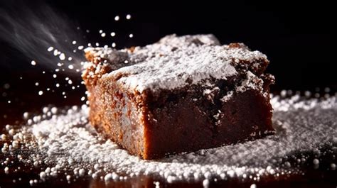 Premium AI Image | Delicate Powdered Sugar Brownies