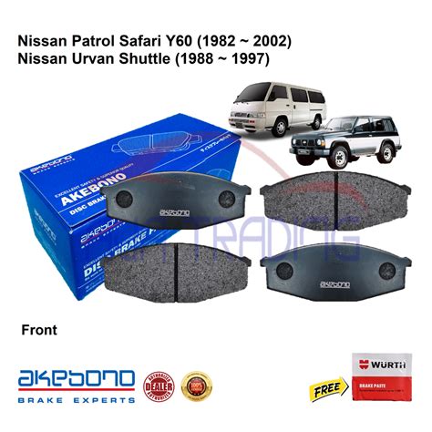 Genuine Akebono Front Brake Pads For Nissan Patrol Safari Y60 Nissan