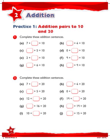 Addition Pairs To And Maths Year