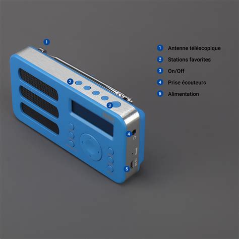 August MB225 Radio Portable Rechargeable FM DAB Bleu