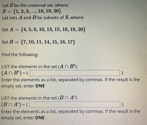 Solved Let S Be The Universal Set Where S Chegg