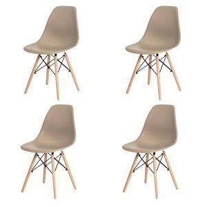 Kit 4 Cadeiras Charles Eames Eiffel Nude Base Madeira Leroy Merlin