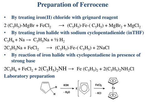 Ppt The Synthesis Purification And Characterization Of Ferrocene