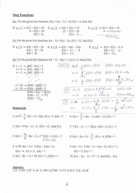 Composition Of Functions Answer Key