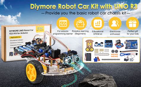 Diymore Smart Robot Car Kit 2wd Robot Chassis Car Kit Educational Toy Diy Programmable Project