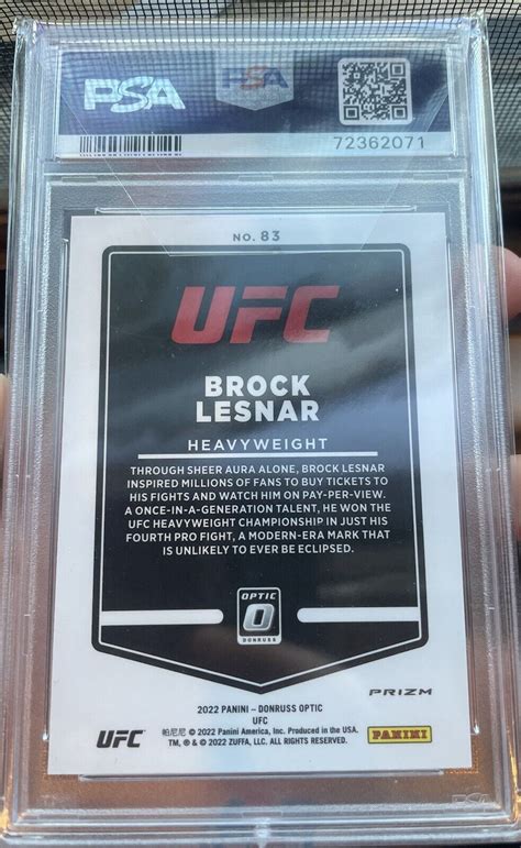 Brock Lesnar 2022 Donruss Optic UFC White Sparkle SSP PSA 10 EBay