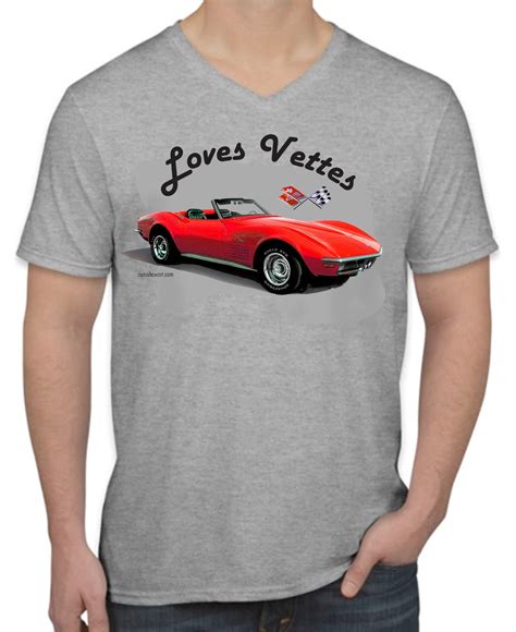 V Neck T Shirt Corvette Stingray Etsy