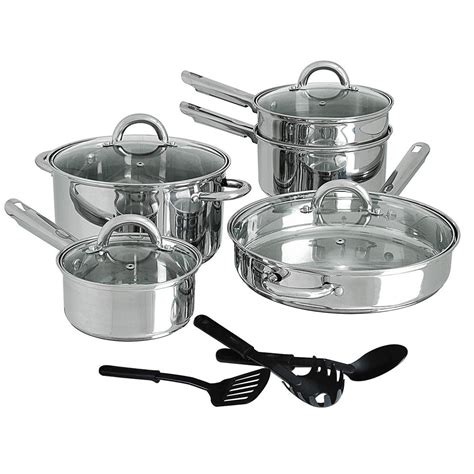 Gibson Home Cusine Select Abruzzo 12 Piece Stainless Steel Cookware Set 98586655m The Home Depot