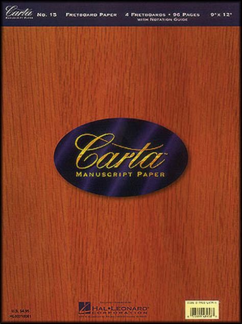 Carta Manuscript Paper No 15 Guitar Various 9780793564798 Amazon