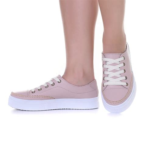 T Nis Feminino Nude Sola Alta De Couro Cadar O Compre Agora Dafiti Brasil