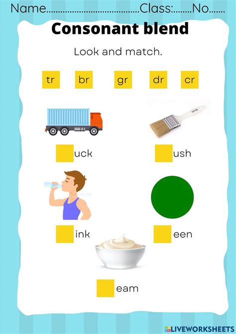 Consonant Blends Online Exercise For Primary 2 Live Worksheets