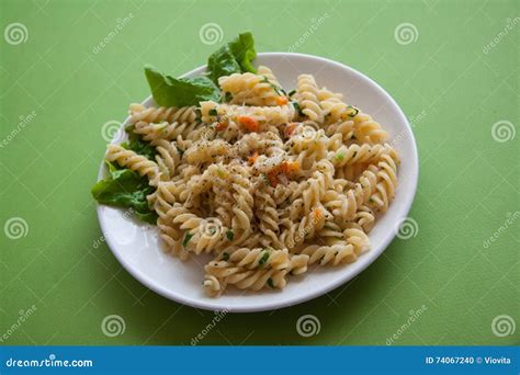 Stuffed Fusilli Noodles with Vegetables Stock Photo - Image of dinner ...