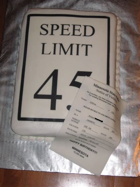 Speed Limit Birthday Cake