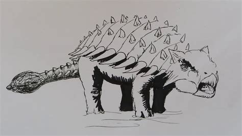 Speed Drawing Ankylosaurus From Jurassic World Dinosaur Drawing