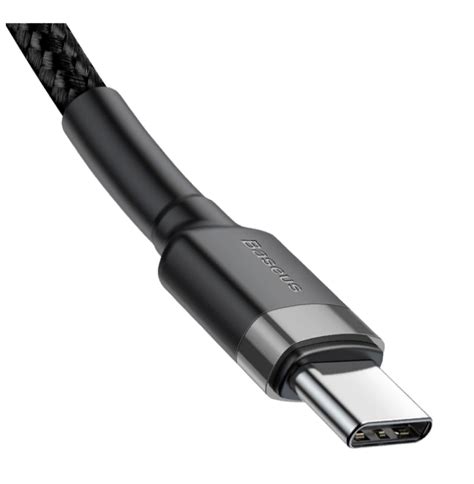 Кабель Baseus Cafule Usb Type C Usb Type C Pd 3 1 Gen 1 3a 1м Grey Black Catklf Rg1