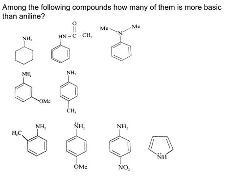 Among The Following The Most Basic Compound Isa P Nitroanilineb