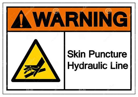 Warning Skin Puncture Hydraulic Line Symbol Sign Vector Illustration