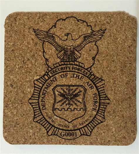 Air Force Security Forces Cork Coaster Personalized With Badge Etsy