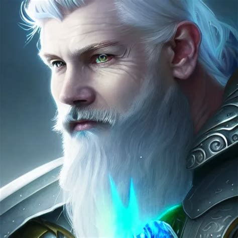 Portrait Of An Aasimar Paladin With Glowing Blue Eyes Stable Diffusion